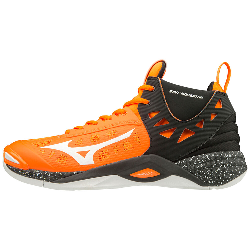 Tenis Para Voleibol Mizuno WAVE MOMENTUM MID Para Hombre Naranjas/Blancos/Negros 7413809-WQ